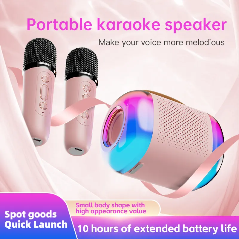 Home Singing Wireless Microphone Karaoke Speaker Family Mini Portable Audio Microphone Portable karaoke speaker with mic