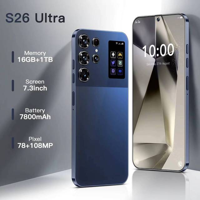 Original S26 Ultra 7.3 Inch 16GB+1TB Smartphone 72+108MP HD Camera Dual Card 5G Android 14.0 Unlocked Cellphone