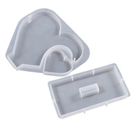DM691 Moule en Silicone Cadre Photo en Forme de Cœur, Moule DIY pour Affichage d'Images, Moulage en Résine pour Artisanat d'Art, Décoration de Table et de Maison, Cadeau
