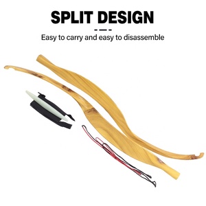 Arco Recurvo Mongol SPG para Caza y Entrenamiento, con Empuñaduras de Madera Hechas a Mano, Palas Desmontables de 25 Libras, Equipo de Arquería Tipo Longbow - Product Image 4