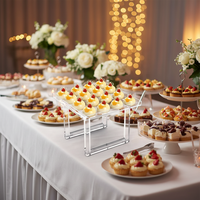 Nouveau support à dessert en acrylique transparent à étages élégant et populaire pour gâteaux, pâtisseries, présentation de sucreries, buffet, service