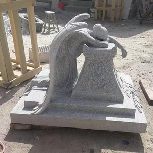Statue en pierre de lune d'anges en granit, faite à la main, célèbre, pour décoration de la cour brute - Product Image 1