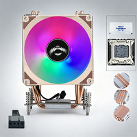 QiuzAim 2/4/6 Heat Pipe X79 Carte Mère CPU Ventilateur de Refroidissement avec Lumière 9cm Refroidi par Air E5 Bureau 2011 PWM Contrôle de Température X99