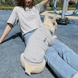 S ~ 4XL t-shirt noir et <span class=keywords><strong>blanc</strong></span> correspondant tenue <span class=keywords><strong>chien</strong></span> et propriétaire - Product Image 1