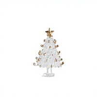 Sapin de Noël miniature en verre fait main pour la décoration de table de Noël, sapin de Noël en verre style Murano coloré, ensemble de décorations de Noël en verre, ensemble cadeau