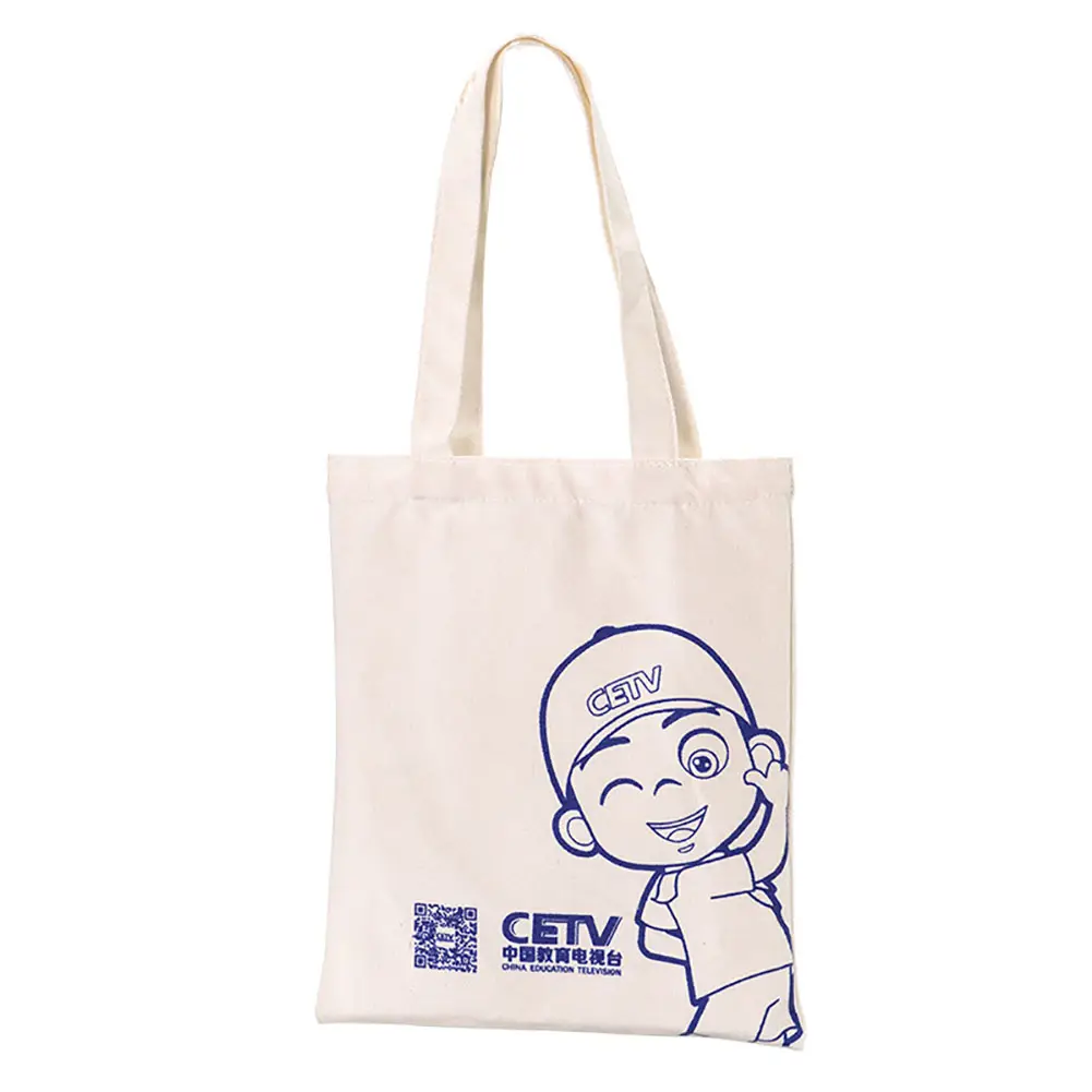 Promosyon ürünleri bej beyaz boş renk özel baskılı organik pamuk hediye alışveriş el çantası ile Logo