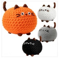 Kit de crochet transfrontalier en coton laitier à quatre brins, motif dessin animé, avec tutoriel en anglais, pour poupées DIY, pendentifs, ornements animaux et cadeaux