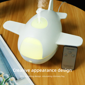 Humidificador ultrasónico creativo con forma de avión, alimentado por USB de 0,5 l, con luz de 7 colores para uso en el hogar, la oficina o el escritorio - Product Image 2