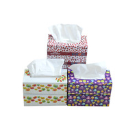 Boîte carrée blanche personnalisée en pâte de bois vierge pour serviettes de table et repose-tasses