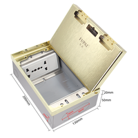 Boîte de prise de courant encastrée au sol FUPAI FP-200 à 4 prises, en acier inoxydable, 16A 250V, prise EU, module réseau NFC, norme IP20, mise à la terre