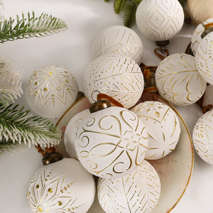 New 8cm 12Pcs Handmade Vintage Christmas Balls Set Xmas Tree Hanging <b>Ornaments</b> For Holiday Decor - Product Image 6