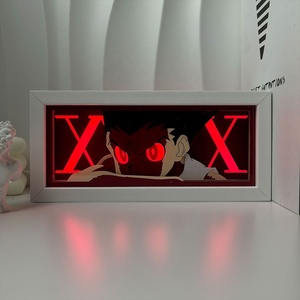 Figurines d'anime <span class=keywords><strong>Hunter</strong></span> <span class=keywords><strong>X</strong></span> <span class=keywords><strong>Hunter</strong></span> Killua, boîte lumineuse pour la décoration de chambre, lampe en papier découpé <span class=keywords><strong>manga</strong></span> pour chambre d'enfant, visage et yeux Hxh - Product Image 2
