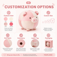 Jolie Peluche Cochon Rose Patchwork Personnalisée, Jouet en Peluche Doux et Rond, Figurine Cochonnette, Cadeau Décoratif, Faible MOQ, Service OEM ODM, Direct Usine