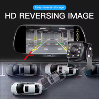 Écran de rétroviseur CCENTEN 7 pouces avec 8 LED IR Vision nocturne Solution de caméra de recul pour camions Véhicules Autobus scolaires