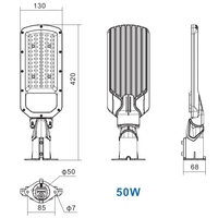 Nouvelle conception d'éclairage public, lampadaire routier 50W 100W 150W 200W, étanche, en aluminium, avec lentille PC, 110Lm/w, éclairage LED extérieur pour rue