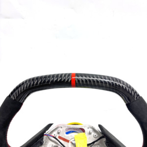Volante Personalizzato in Pelle Alcantara <span class=keywords><strong>Nera</strong></span> e Fibra di Carbonio per Chevrolet <span class=keywords><strong>Corvette</strong></span> C8 - Product Image 5