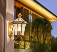 Lampes murales extérieures LED en cuivre de style européen avec commande tactile, étanches pour couloir, cour et balcon