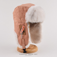 Chapeau Ushanka de Fourrure de Luxe en Gros, Unisexe, en Peluche, Épais, Imperméable, Coupe-Vent, Chaud et Thermique avec Cache-Oreilles pour les Voyages en Extérieur ou à la Plage