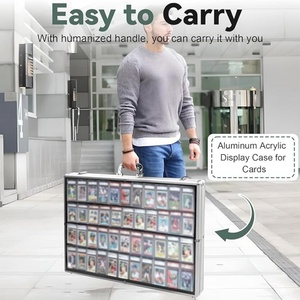 Manufacturer Custom Clear Modern Anti-Rust Portable Aluminum Floating <b>Shelf</b> Trading Card Display Case - Product Image 2