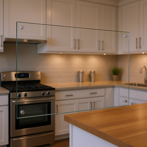 Panneau décoratif plat transparent en verre trempé pour crédence de cuisine, 31,5x19,7 pouces, design minimaliste - Product Image 2