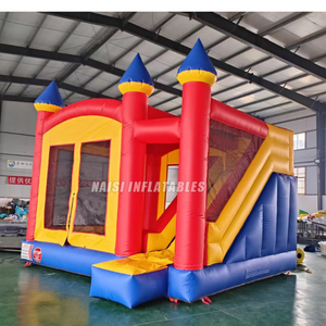 Château gonflable de fête avec toboggan combiné, structure gonflable pour enfants, trampoline arc-en-ciel, maison de rebond, château gonflable commercial à vendre - Product Image 3
