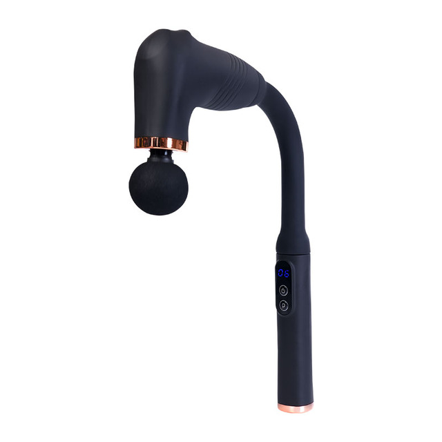 4 Heads 3 Vibration Modes Massage Gun for Shoulder &neck Muscle Relaxation Long-handled Full-body Massage Fascia Gun
