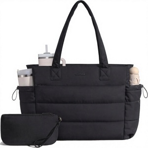 Bolso Tote LOVEVOOK de PU para Mujer con Bolsillo <span class=keywords><strong>Gigante</strong></span> para Vaso, Acolchado, para Trabajo, Viajes, Portátil, con Cierre - Product Image 1