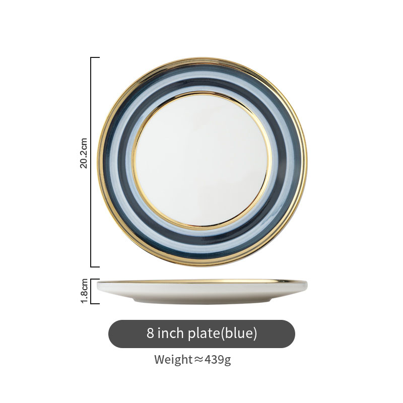 Assiette de 8 pouces (bleue)