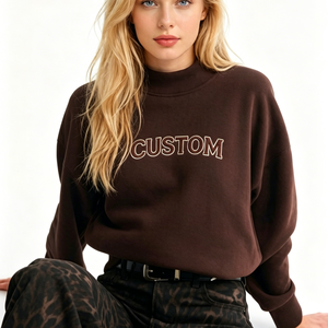 <span class=keywords><strong>Sweat</strong></span>-shirt ample à col montant pour femme 2026 – Pull court oversize à manches longues pour adolescentes – Tendance hiver - Product Image 2