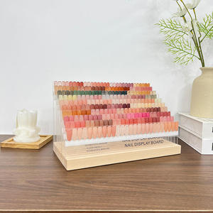 สมุดแสดงสีเจลอะคริลิคใสแบบหลายชั้น พร้อมฐานไม้ สำหรับร้านทำเล็บ - Product Image 2