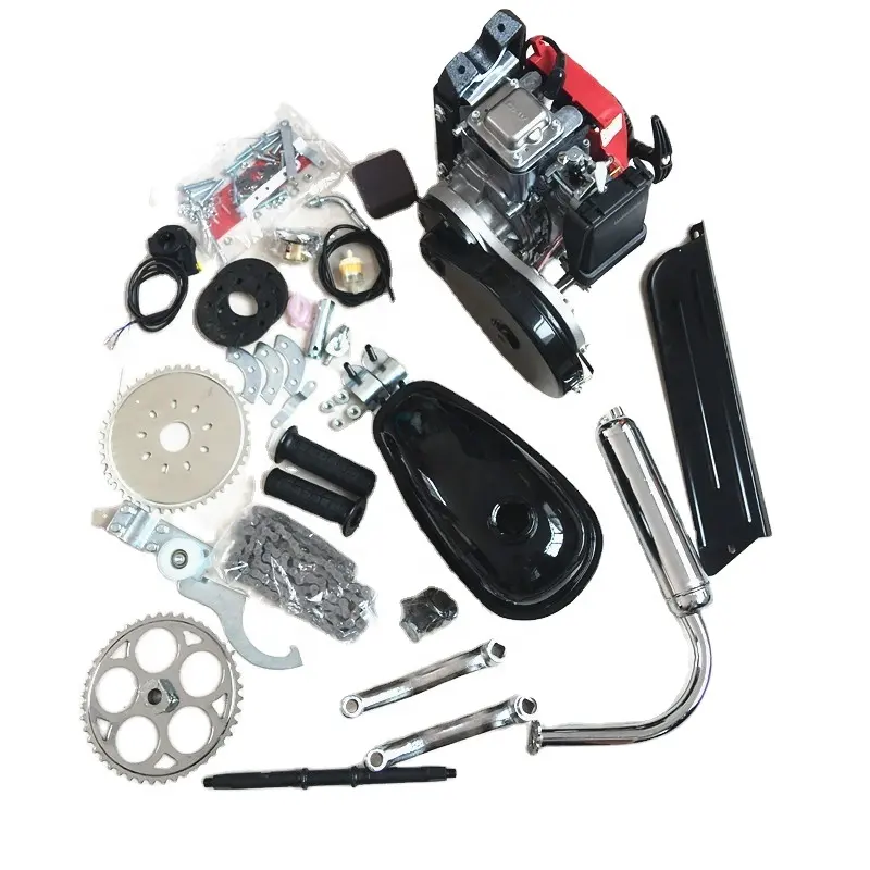 belt drive 4 stroke 49cc gasoline engine kit for bicycle with width crank and axle