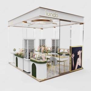 Meuble de magasin sur pied, design de magasin de bijoux, comptoir de présentation, vitrine en verre trempé avec serrure et tiroirs - Product Image 2