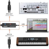 Câble d'interface USB MIDI Lekato de 6,5 pieds avec entrée/sortie pour clavier, synthétiseur et édition musicale