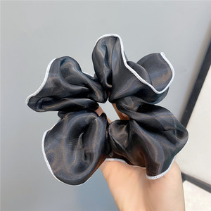 All'ingrosso grandi fasce per capelli in tessuto elastiche elastiche primavera con bordo Organza cravatte elastiche per le donne e le ragazze - Product Image 6