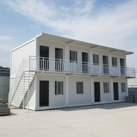 Maison miniature moderne en acier écologique de luxe, 2 étages, 2 chambres, villa modulaire préfabriquée, école, bureau, maison