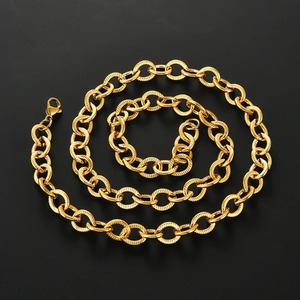 Collar de Acero Inoxidable con Diseño de Gota de Agua en Relieve, Ancho de 10 mm, Cadena de Eslabones Tipo Rolo, Estilo Punk, para Mujeres y Hombres, Regalos de Joyería - Product Image 1