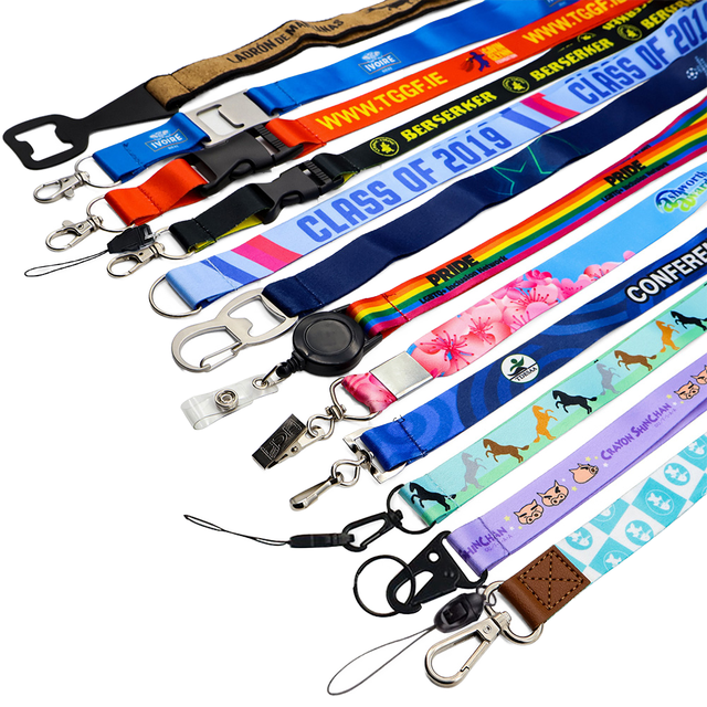 Factory Customized Polyester Neck Strap Lanyard with Silk Screen Printing Personalized Logo for ID Card Holder Accessory
