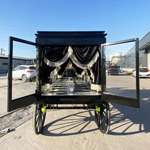 Carruaje funerario negro con certificación CE, coche fúnebre personalizado, vehículo fúnebre tirado por caballos, carro de caballos funerario a la venta - Product Image 4