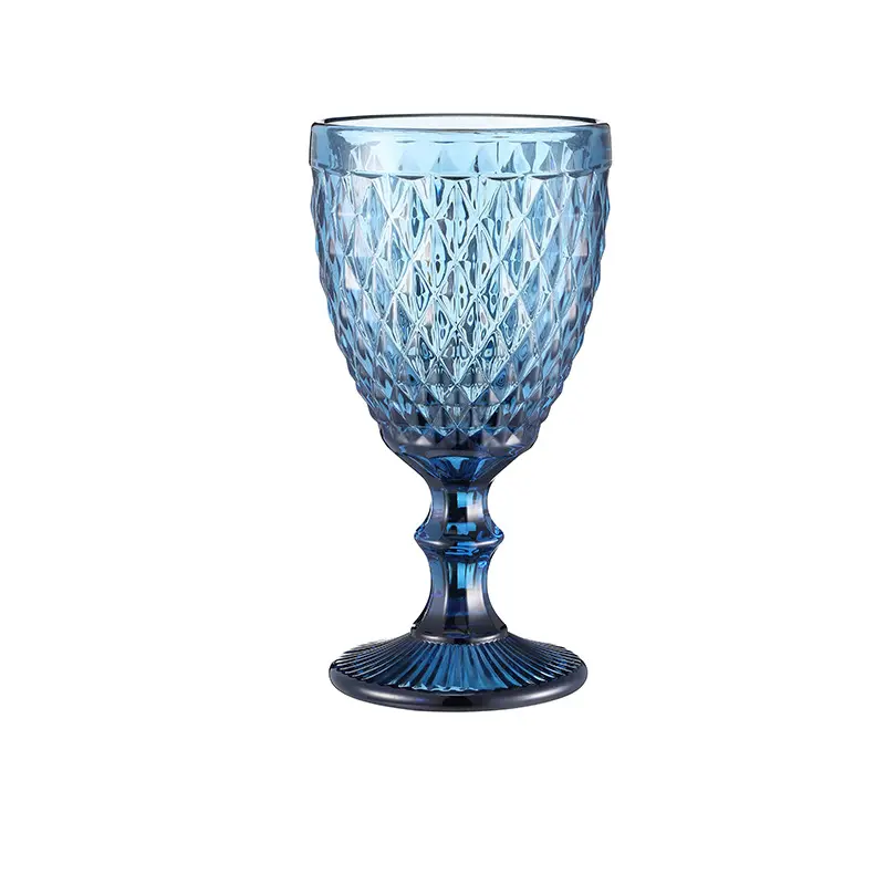 Großhandel beliebte farbige 240 ml Wassegläser Kelch Wein Trinkgeschirr Glaswaren Wasser Luxus-Glas-Set für Wasser Eis