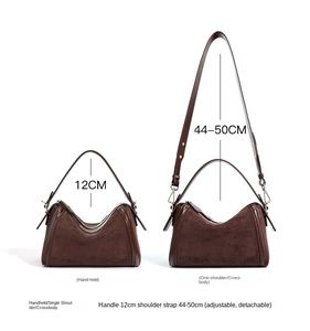 2025 nouvelle mode Boston sac première couche en cuir épaule <span class=keywords><strong>messager</strong></span> avec Texture Simple Niche conception hiver Polyester doublure - Product Image 5