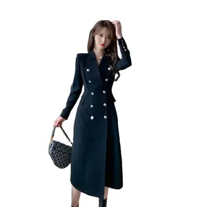Wholesale New Mid-length Windbreaker Double Breasted Trench Coat Women One Piece Of Casual Women's Coat