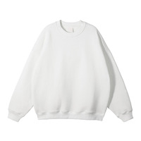 Sweat-shirt lourd à col rond, coupe ample avec épaules tombantes, idéal pour impression de logo personnalisé et broderie