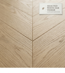 Parquet in Rovere Ingegnerizzato Spazzolato di Qualità con Effetto Segno di Taglio, a Chevron, Multistrato, per Soggiorno e Villa - Product Image 3