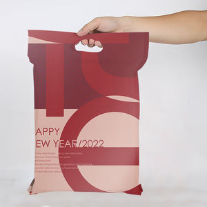 Sac d'expédition en polyéthylène imprimé avec logo personnalisé, poignée découpée, recyclable, compostable, pour vêtements, chaussures, colis - Product Image 1