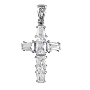 Beautiful Menakari Fancy Cross Pendant Earring Set Cubic Zirconia Limitation Bulk Sell for Bridal Wedding Wear Sterling <b>Silver</b> - Product Image 2
