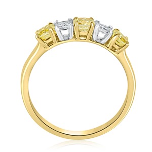 <b>Cushion</b> Princess Cut Lab-Grown Diamond 0.70CT 5-Piece <b>Wedding</b> Band 14k Yellow Gold IGI Certified VVS+ Clarity Women's <b>Ring</b> - Product Image 4