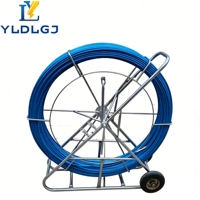 Tige de tirage de câbles 13 mm 300 m robuste pour le tirage de câbles souterrains, en fibre de verre avec œillet et bobine, pour les travaux des équipes d'utilisateurs sur site