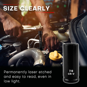 Ổ cắm tác động ổ đĩa <span class=keywords><strong>1</strong></span>/2 "đặt ổ cắm Sâu 29 mảnh với thanh mở rộng CR-V thép SAE & số liệu - Product Image 4