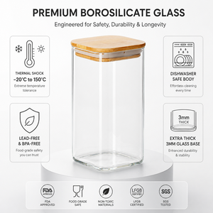 <span class=keywords><strong>Barattoli</strong></span> in Vetro di Varie Dimensioni, Contenitori per la Conservazione, Vasetti in Vetro per la <span class=keywords><strong>Cucina</strong></span>, <span class=keywords><strong>Barattoli</strong></span> per Spezie - Product Image 3