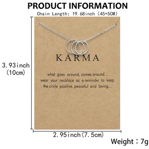 Nueva moda aleación lindo elegante <span class=keywords><strong>Simple</strong></span> Karma deseo brillo libre suerte colgante collares para mujeres accesorios de moda joyerí<span class=keywords><strong>a</strong></span> - Product Image 4